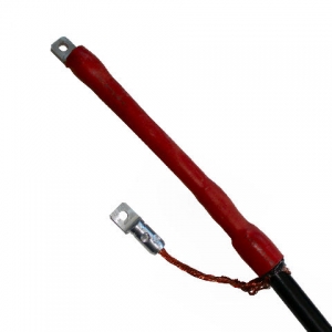 Муфты концевые наружной установки на основе термоусаживаемых изделий с наконечниками с контактными винтами со срывающимися головками для одножильных кабелей с пластмассовой изоляцией на 10 кВ 1ПКНт10