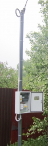 Шкаф 15кВт 380В и трубостойка для ввода электричества на участок (Меркурий ZigBee (GSM)